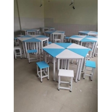 ：正六邊形六角桌凳（邊長70cm，直徑140cm）